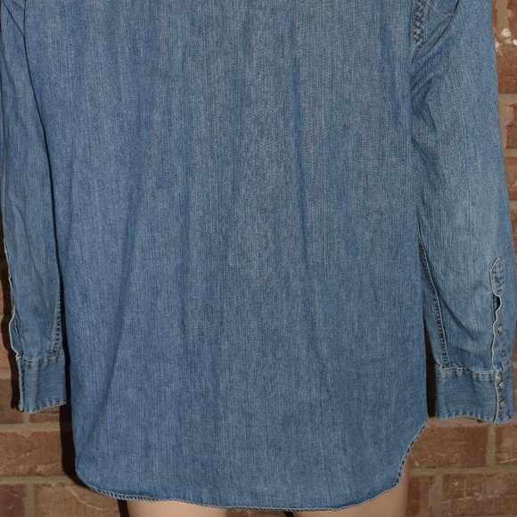 Polo Ralph Lauren Denim Shirt XL Western Classic Snap Jean Aztec Sportsman - Picture 7 of 8